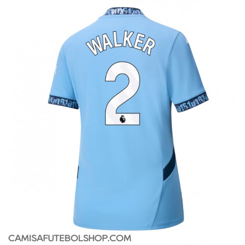 Camisa de time de futebol Manchester City Kyle Walker #2 Replicas 1º Equipamento Feminina 2024-25 Manga Curta